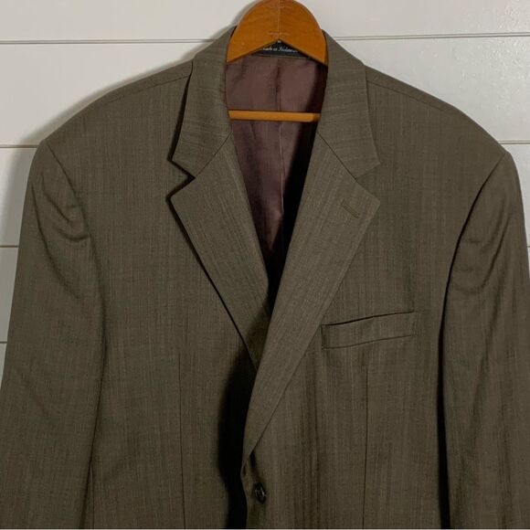 Lauren RALPH LAUREN Men 2Btn Blazer 46R olive green 100% wool tweed heritage - Picture 2 of 16